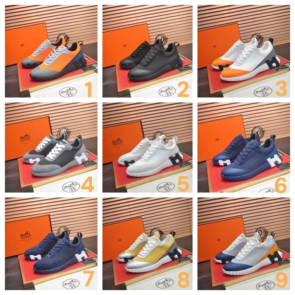 Hermes Hermes men's fashionable and versatile casual sports shoes