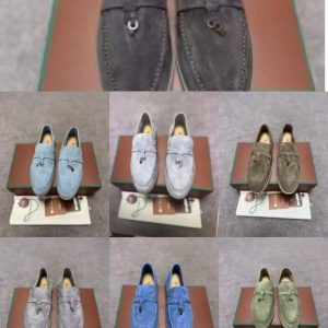 Loro piana suede penny loafers mens flat shoes comfortable slip on loafers driving loafers formal business casual non slip office work womens shoes