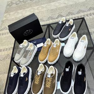 Prada's new men's genuine leather fashionable and versatile trendy sports casual shoes