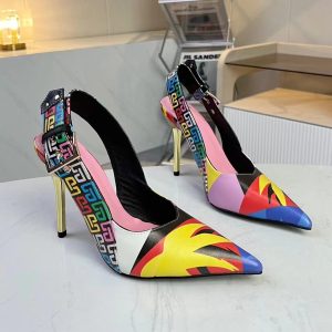 Balmain classic women's leather printed pointed toe stilettos