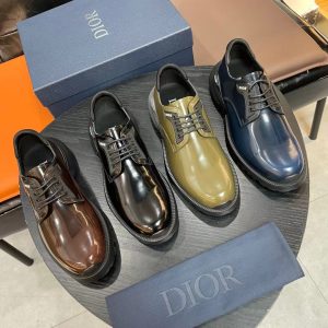 Dior new fashion men's Derby business casual leather shoes