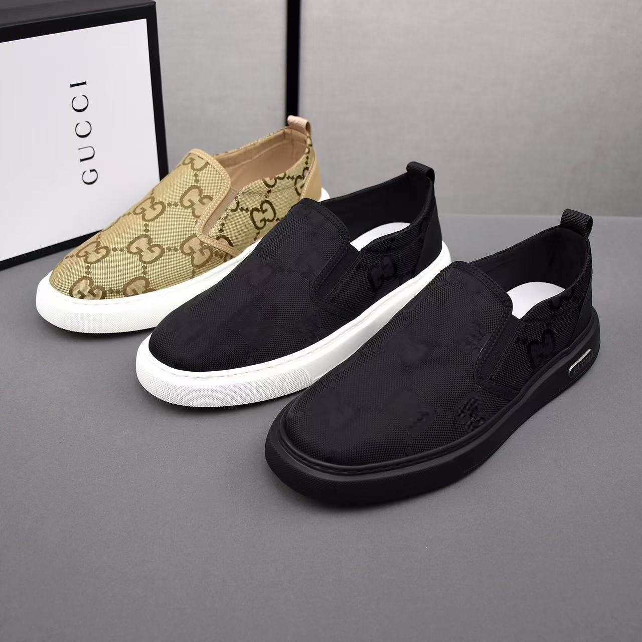 Gucci's new men's fashionable and versatile comfortable and breathable casual cloth shoes