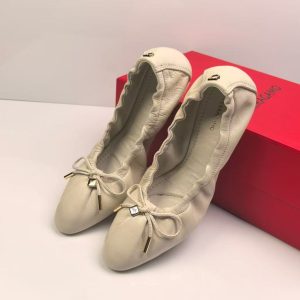 Salvatore Ferragamo new women's bow ballet shoes classic design dance shoes
