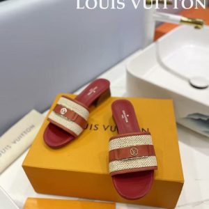 Louis Vuitton's new women's popular genuine leather woven fashionable versatile and comfortable sandals