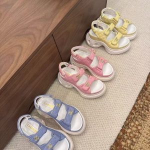 Louis Vuitton's new women's popular genuine leather fashionable and versatile comfortable sandals