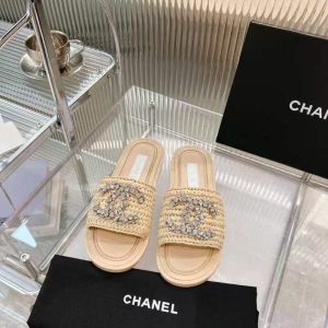 Chanel's new women's leather comfortable leisurely fully hand-woven casual shoes