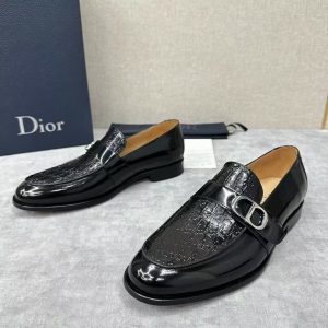 Dior new men's trendy comfortable versatile breathable genuine leather shiny casual shoes
