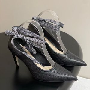 Dior new women's fashion high-end comfortable versatile breathable genuine leather pinhole surface high heels