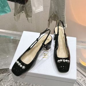 Dior new women's fashion high-end comfortable versatile breathable genuine leather shiny high heels