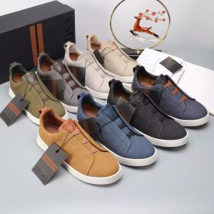 Nuevos zapatos casuales bajos multicolores, clásicos, versátiles y de lujo para hombre de Zegna
