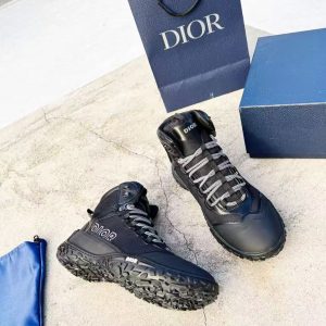 Dior new men's trendy high-end comfortable versatile breathable genuine leather casual sports high-top shoes