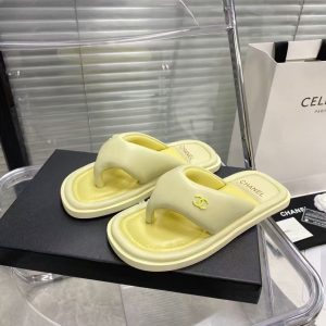 Chanel new women's trendy high-end comfortable all-match genuine leather casual flip-flops