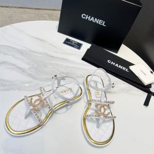 Chanel new women's trendy high-end comfortable all-match genuine leather casual flat sandals