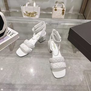 Chanel new women's fashion high-end comfortable versatile genuine leather casual short-heeled sandals