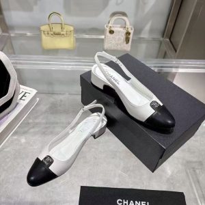 Chanel new women's fashion high-end comfortable versatile genuine leather casual short heels