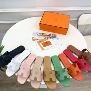 Hermès new ladies' pure handmade leather sole fashionable and versatile casual sandals