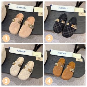 Burberry new men's and women's couple's fashionable and versatile genuine leather suede casual slippers