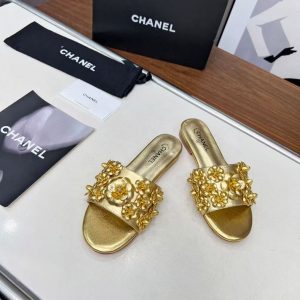 Chanel new women's leather trendy versatile fashion elegant casual flat sandals