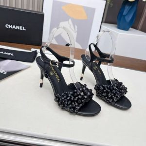 Chanel new women's leather trendy versatile fashion elegant casual high heels