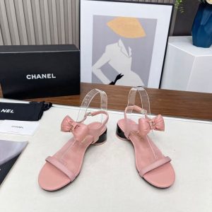 Chanel new women's fashion versatile stylish elegant genuine leather casual short heels