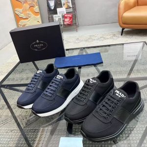 Prada's new men's fashionable and versatile genuine leather comfortable and breathable sports casual shoes