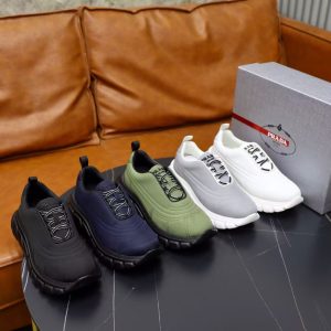 Prada new men's genuine leather high-end fashion classic versatile comfortable sports casual shoes