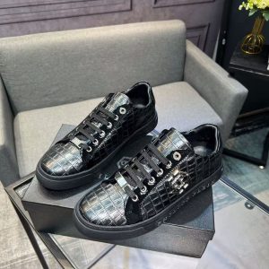 Philip Plein's new men's leather stitching fashionable and versatile comfortable and breathable casual shoes