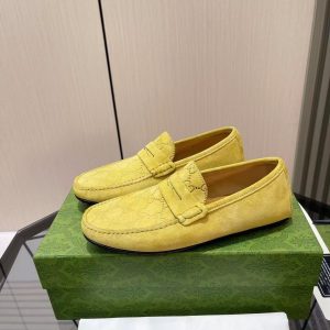 Gucci new men's fashion trend casual genuine leather versatile driving shoes