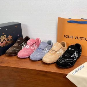 Louis Vuitton new fashion men's and women's couples genuine leather versatile sports football casual shoes