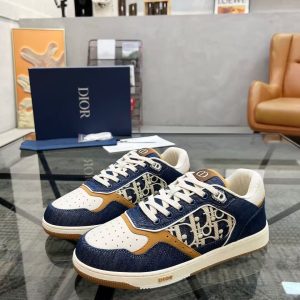 Dior new men's fashion trend all-match genuine leather comfortable breathable sports casual shoes