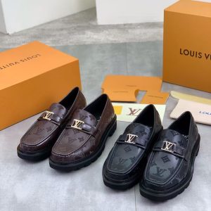 Louis Vuitton new fashion all-match men's genuine leather outsole business casual leather shoes