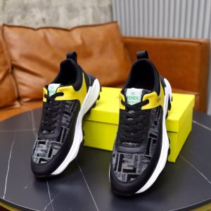 Fendi's new men's popular genuine leather high-end fashion classic versatile lining breathable running shoes