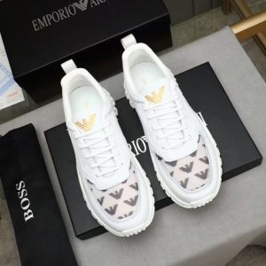 Armani's new men's fashionable and versatile exquisite and elegant genuine leather comfortable breathable mesh casual shoes