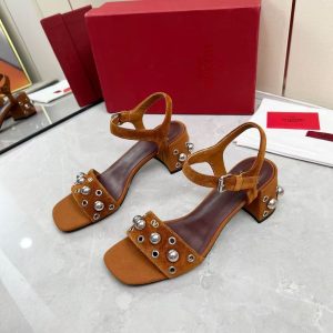 Valentino new ladies' fashionable and versatile genuine leather mirror high heels