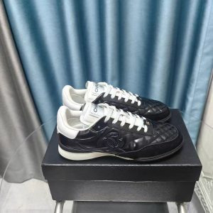 Chanel's new men's and women's fashionable and versatile genuine leather lining comfortable and breathable TPU outsole casual sports shoes