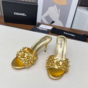 Chanel new women's leather trendy versatile fashion elegant casual high heels