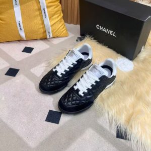 Chanel new women's trendy fashion versatile genuine leather rubber mold outsole casual sports shoes