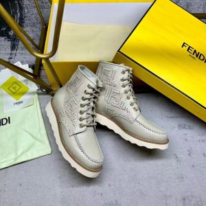 Fendi's new men's trendy high-end comfortable and versatile breathable genuine leather casual short boots