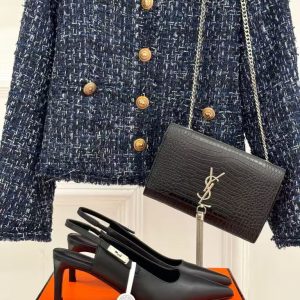 Hermès new women's popular series fashionable and versatile comfortable leather high-heeled loafers