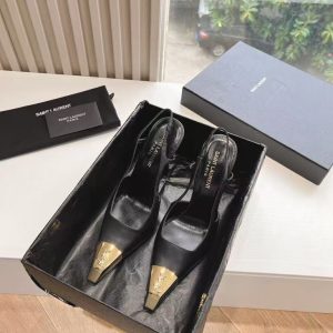 saintlaurent new fashion all-match women's design impression beautiful leather material high heels