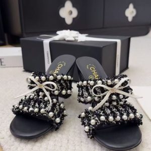 Chanel new women's fashionable versatile exquisite elegant genuine leather line high heel sandals
