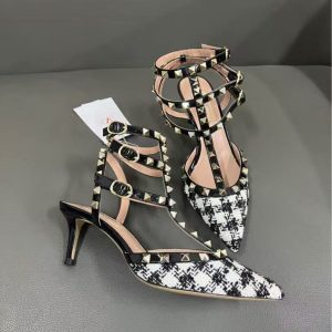 Valentino new ladies' fashionable and versatile exquisite and elegant genuine leather high-heeled sandals