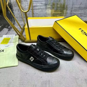 Fendi's new men's trendy high-end comfortable and versatile breathable genuine leather casual sports shoes