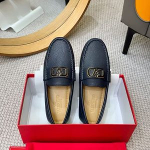 Valentino new men's fashionable and versatile exquisite and elegant genuine leather soft rubber non-slip outsole casual loafers