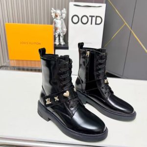 Louis Vuitton's new women's popular genuine leather fashionable and versatile comfortable short boots