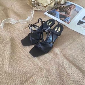 New Yves Saint Laurent women's fashionable and versatile comfortable genuine leather step-foot sheepskin high casual high heels