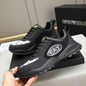 Armani's new men's fashionable and versatile exquisite and elegant genuine leather comfortable breathable mesh casual shoes