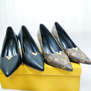Louis Vuitton new women's fashionable and versatile exquisite and elegant genuine leather floral high heels
