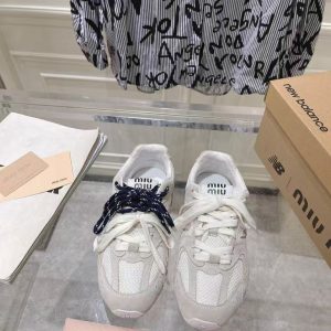 Miu Miu new women's trendy comfortable genuine leather rubber sole suede leather sneakers