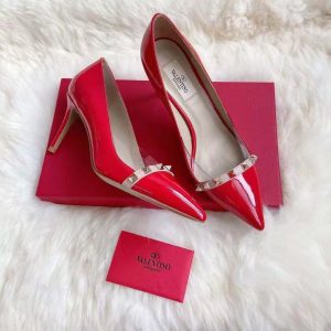 Valentino new ladies' fashionable versatile exquisite elegant genuine leather fashion casual high heels